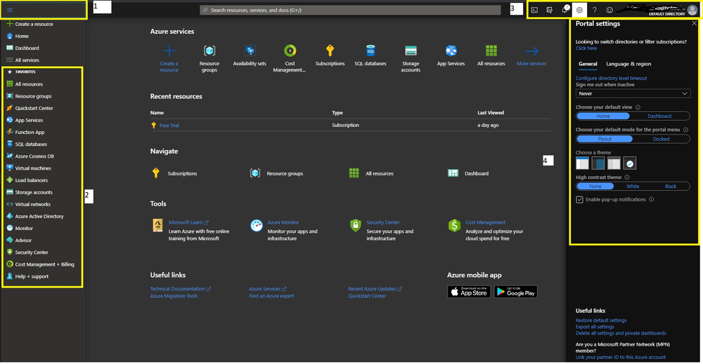 How the Azure portal looks